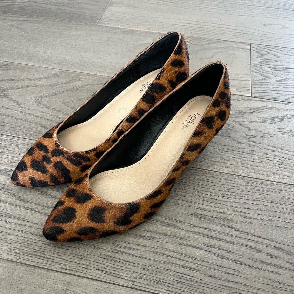 Botkier Leopard Print Block Heel Pumps